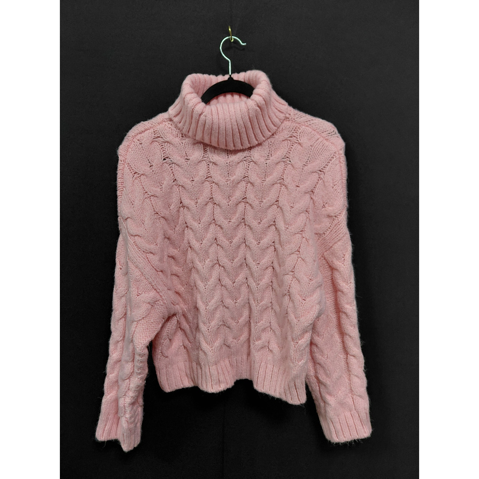Elie Tahari Pink Turtleneck Sweater Long Sleeve Regular Women See Measurements